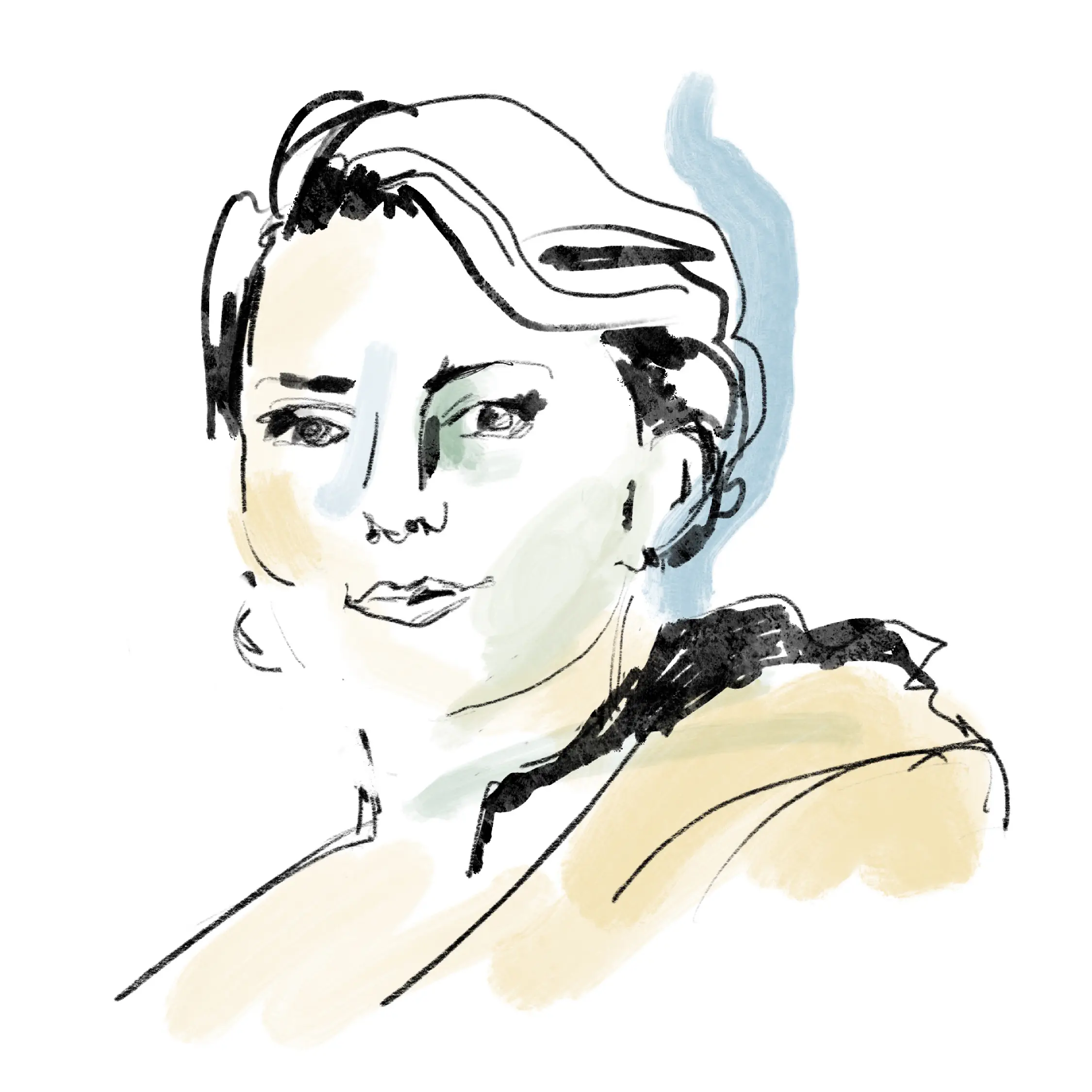 Handgezeichnetes Portrait von Rosanna Grüter.